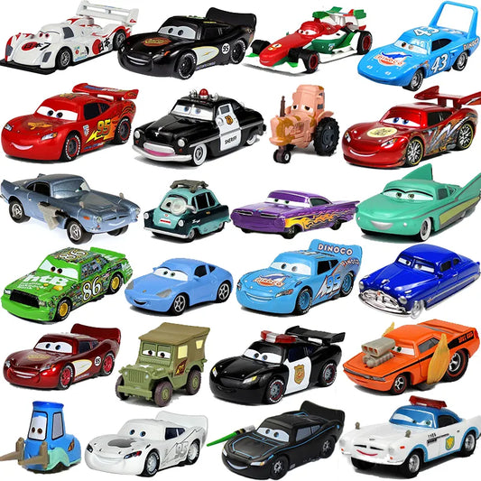 Cars Disney Pixar Cars 2 3 Toy Lightning McQueen Mater Sheriff Alloy Metal Model Car 1:55 Metal Toys Vehicles Boy Children Gifts