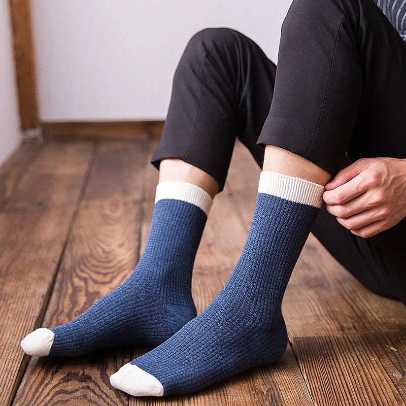 2023 Autumn Winter New High Quality Organic Cotton Harajuku Happy Men Socks Compression Sock Men's Business Dress Long Sock Gift