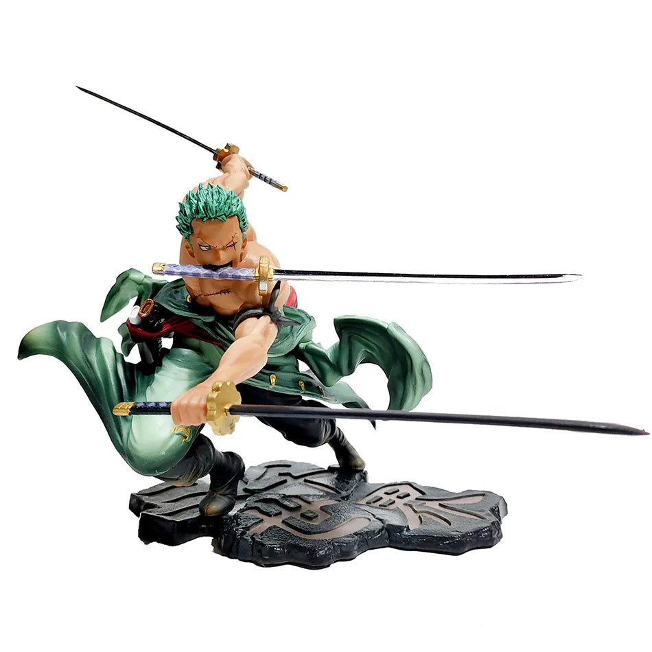 18CM One Piece Luffy Figure Roronoa Zoro Three-Blade Sa-Maximum Manga Anime Statue PVC Action Collection Model Toys For Children