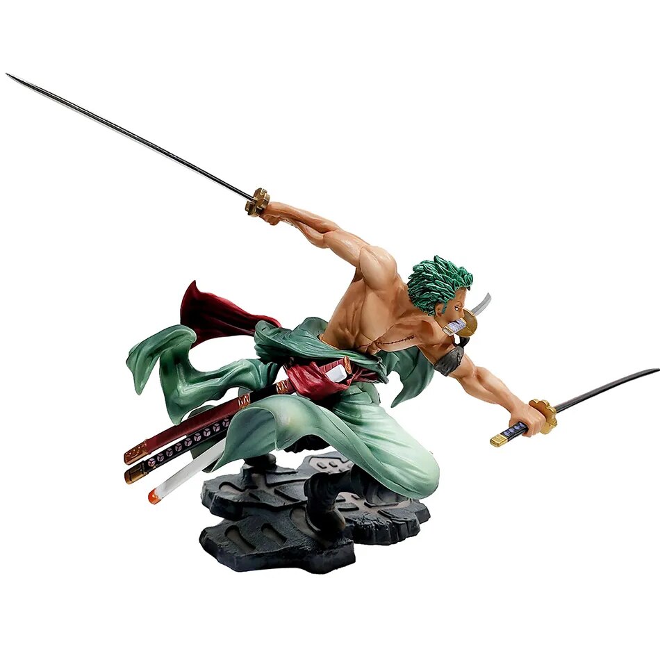 18CM One Piece Luffy Figure Roronoa Zoro Three-Blade Sa-Maximum Manga Anime Statue PVC Action Collection Model Toys For Children