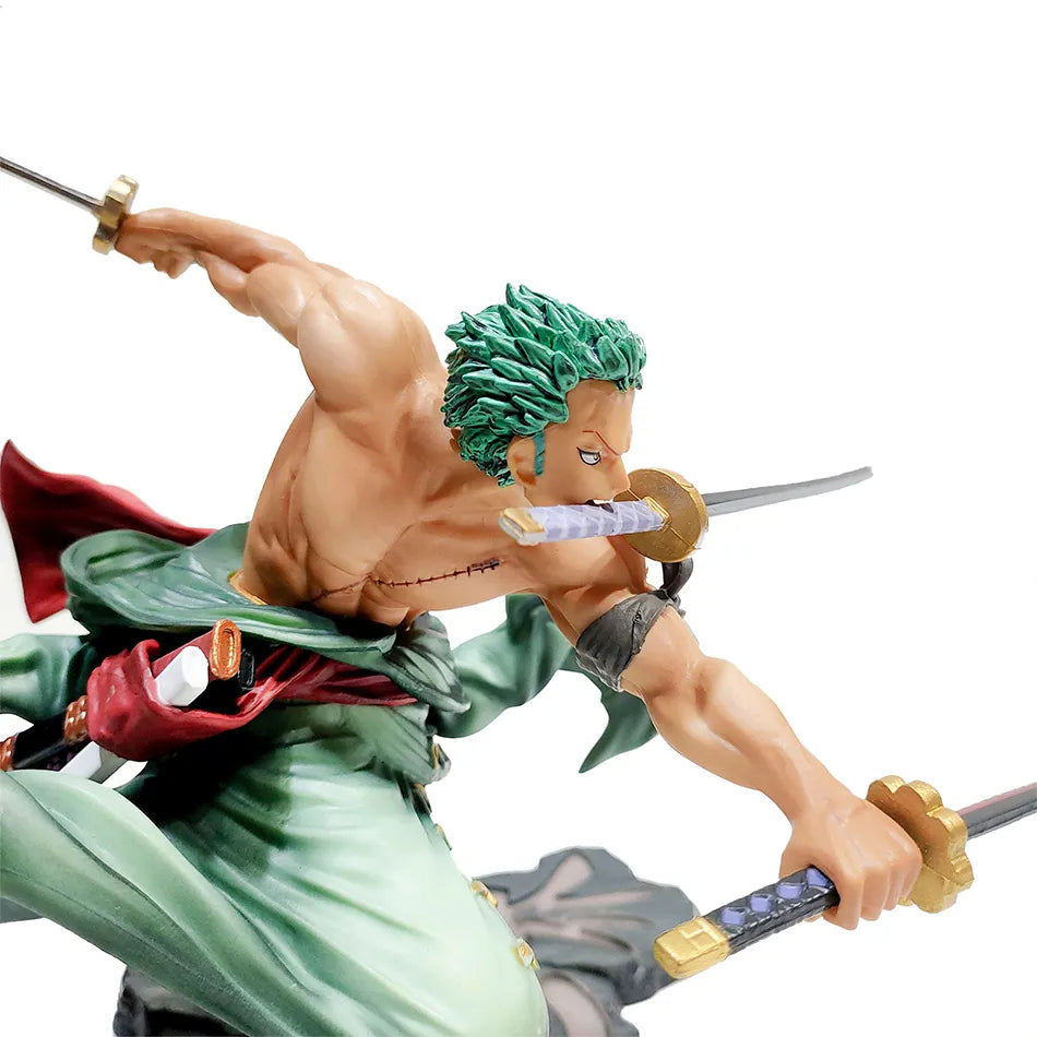 18CM One Piece Luffy Figure Roronoa Zoro Three-Blade Sa-Maximum Manga Anime Statue PVC Action Collection Model Toys For Children