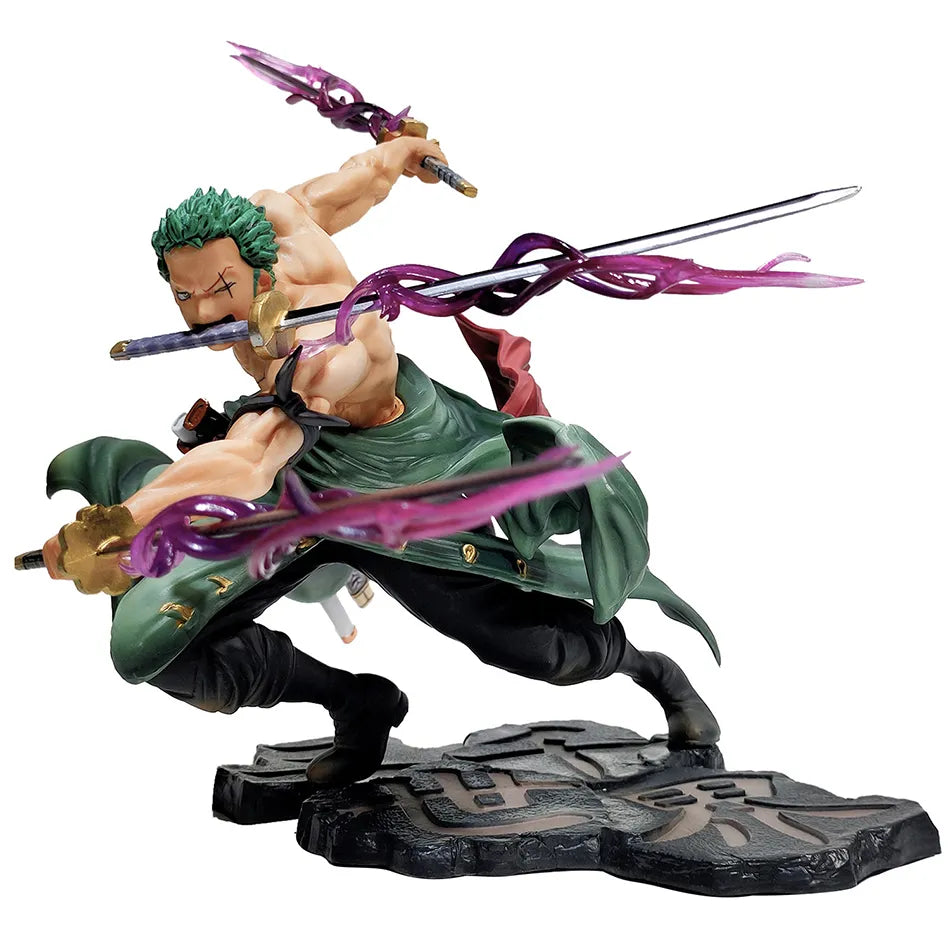 18CM One Piece Luffy Figure Roronoa Zoro Three-Blade Sa-Maximum Manga Anime Statue PVC Action Collection Model Toys For Children